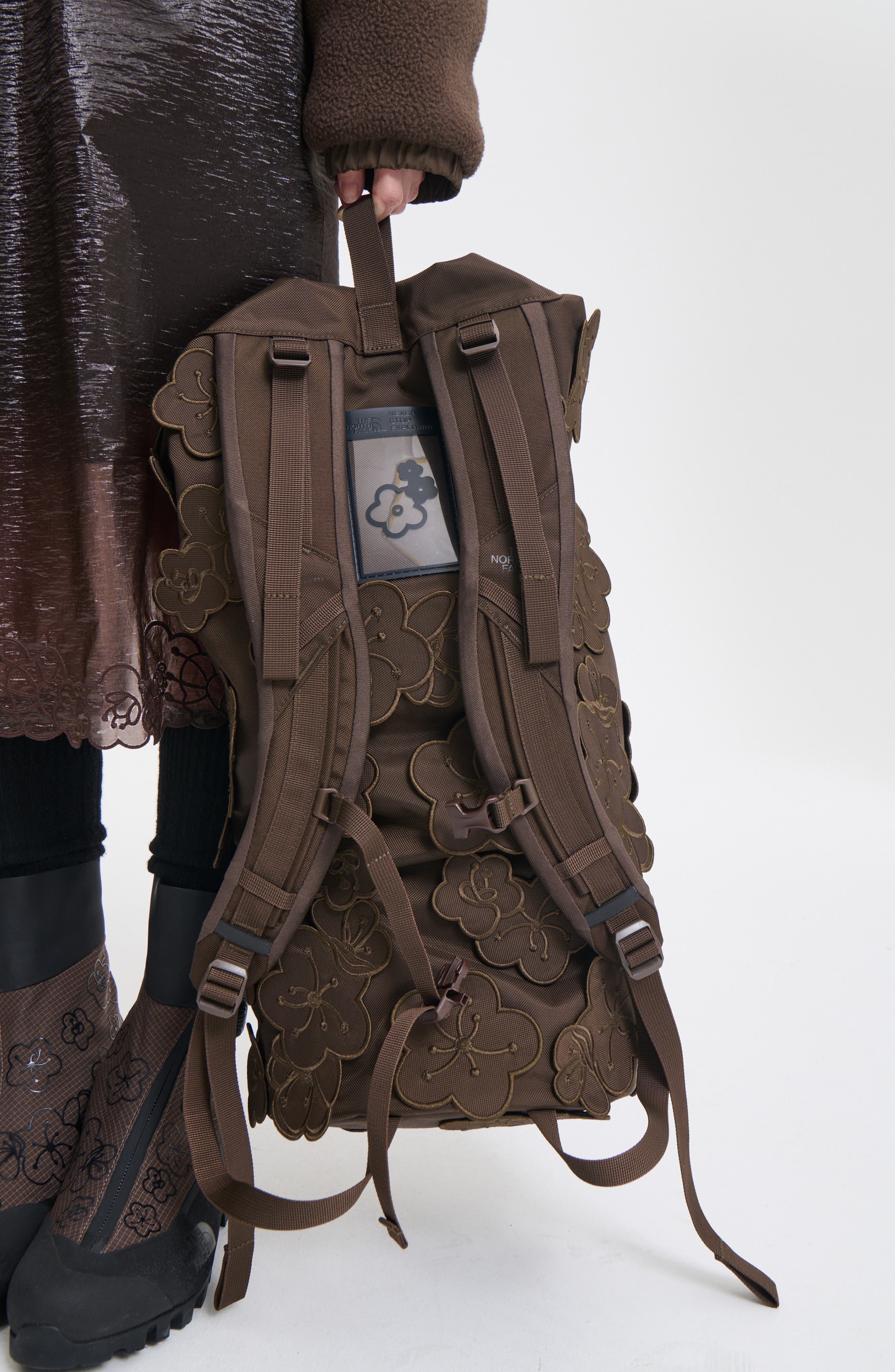 x The North Face Floral Appliqué Nylon Canvas Backpack (Women