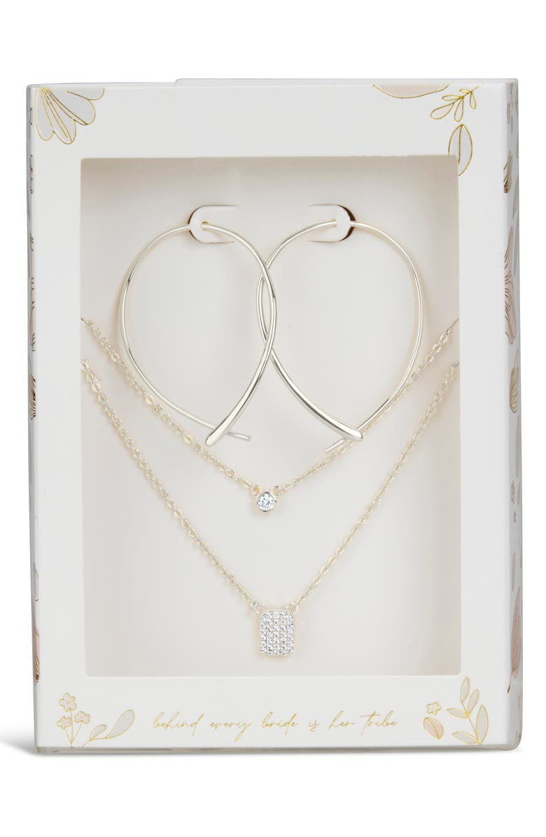 Sterling Forever Her Bridesmaid Style Drop Earrings, Main, color, Silver