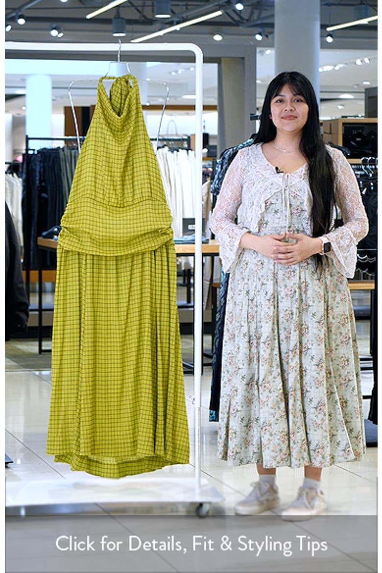 Check Print Halter Maxi Dress video