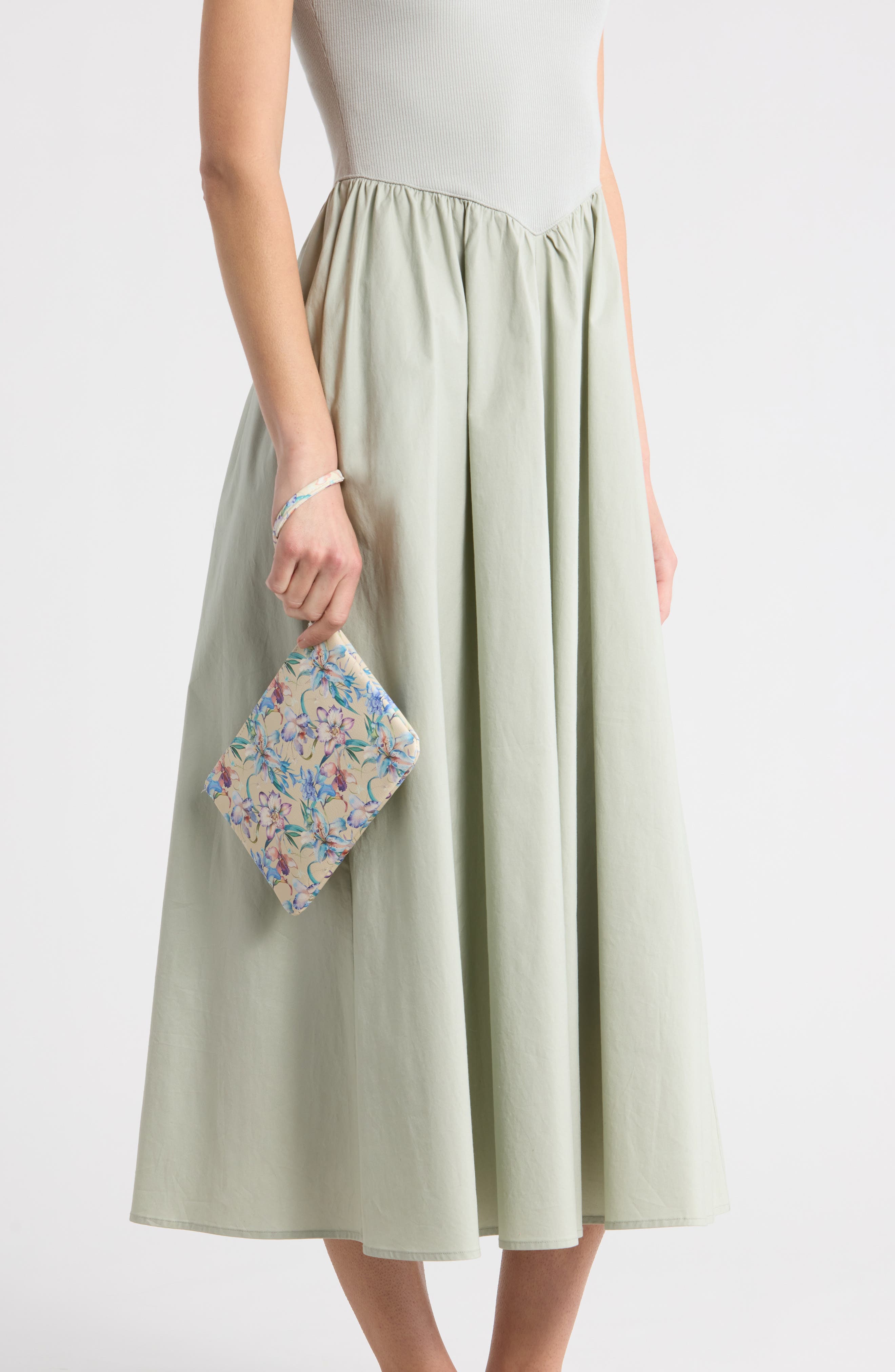 MUNDI SMALL LEATHER GOODS Floral Print Clutch, Alternate, color, Multi Iris