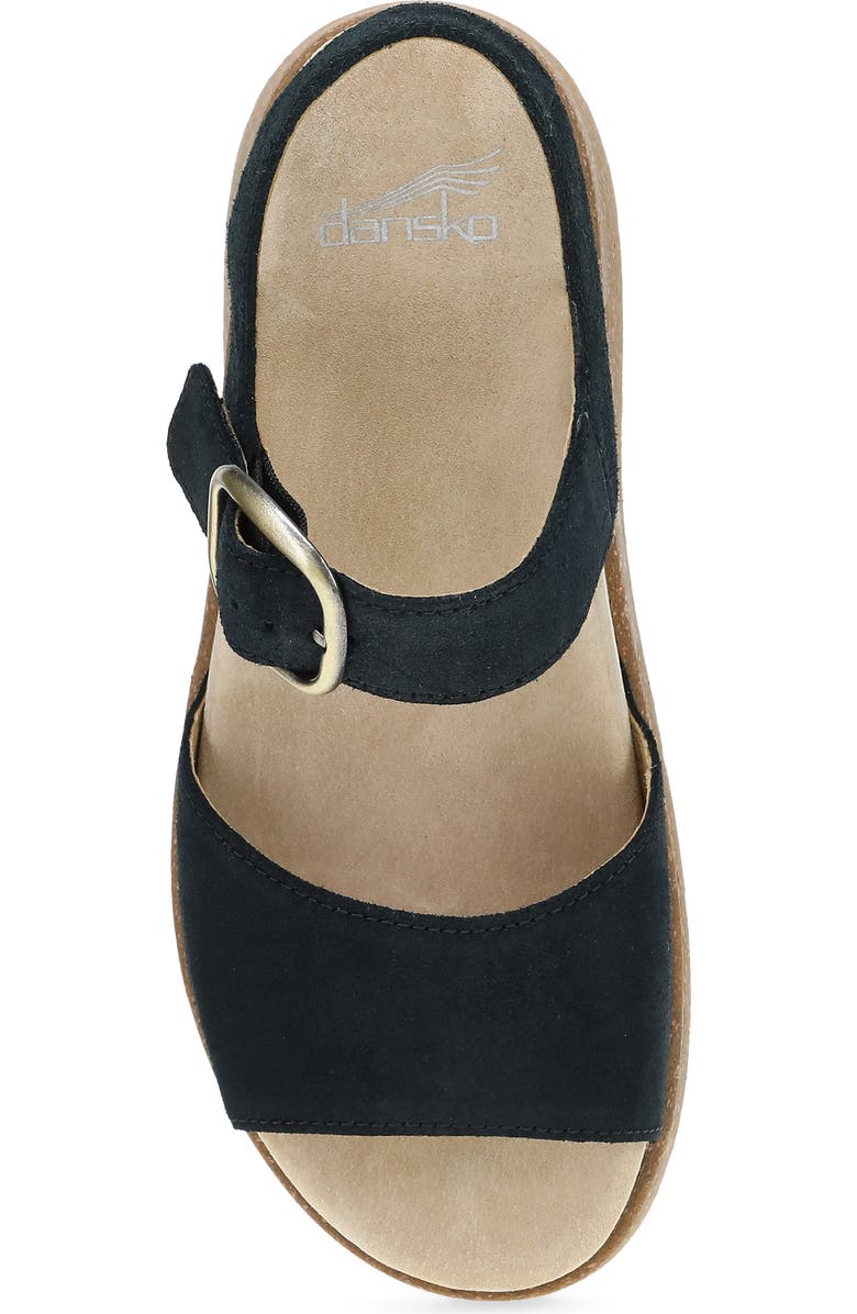 Dansko Bianca Platform Wedge Sandal, Alternate, color, Black Burnished Suede