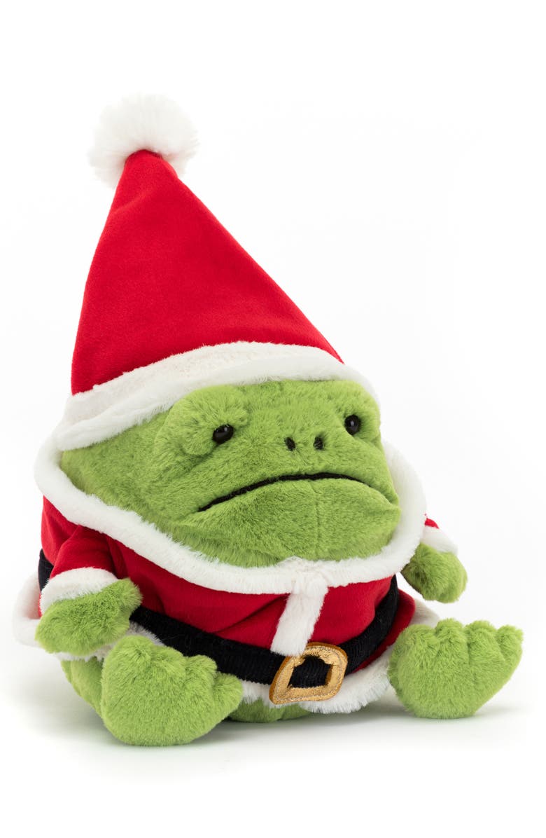 Jellycat Santa Ricky Rain Frog Stuffed Animal, Main, color,