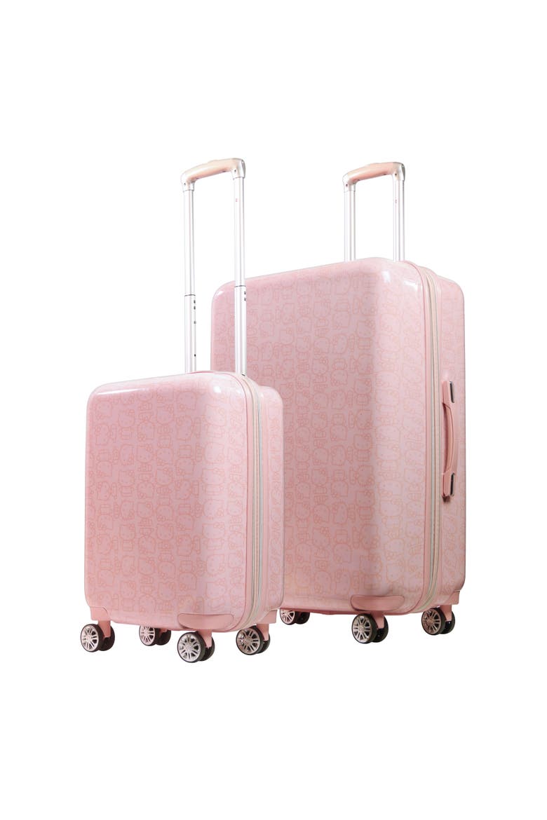 Hello Kitty Pose All Over Print 2 pc set Hard-sided spinner Luggage in 29 and 21 inch, Main, color, Pink