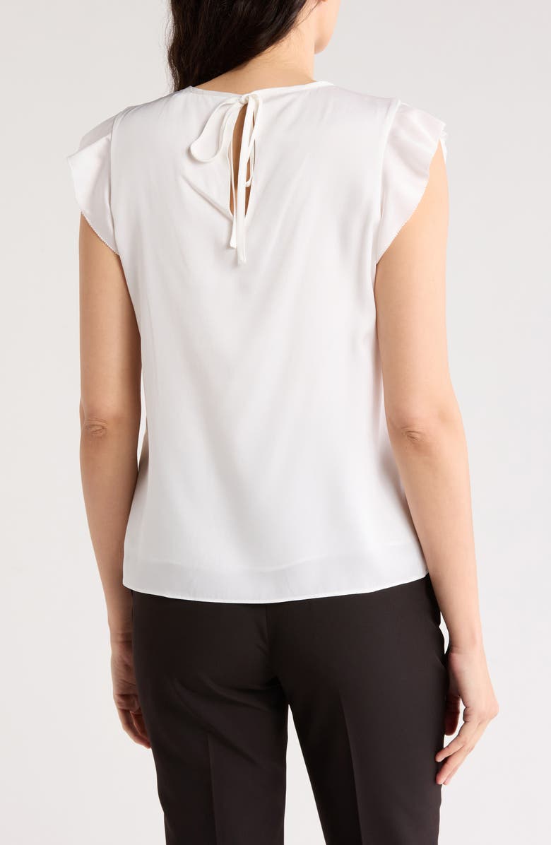 Elie Tahari The Anya Ruffle Cap Sleeve Silk Blend Top, Alternate, color, Sky White