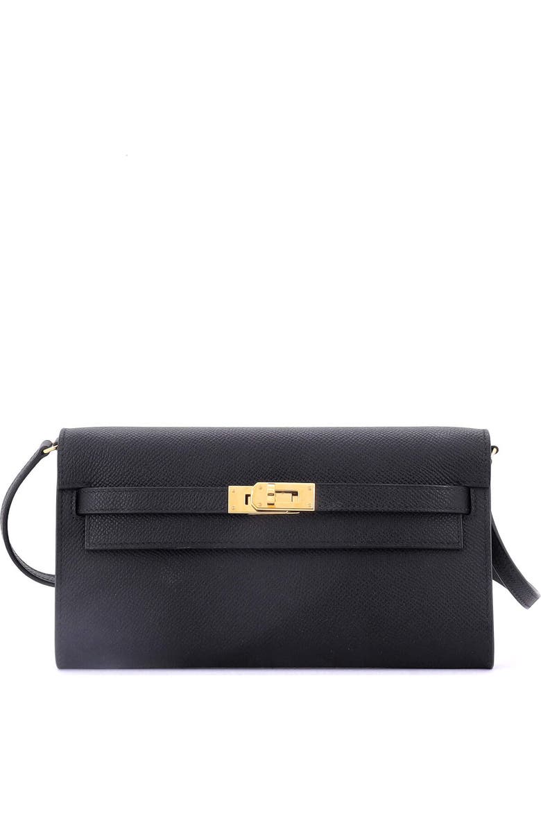 Pre-Owned Hermes Kelly To Go Wallet Epsom, Main, color, Noir
