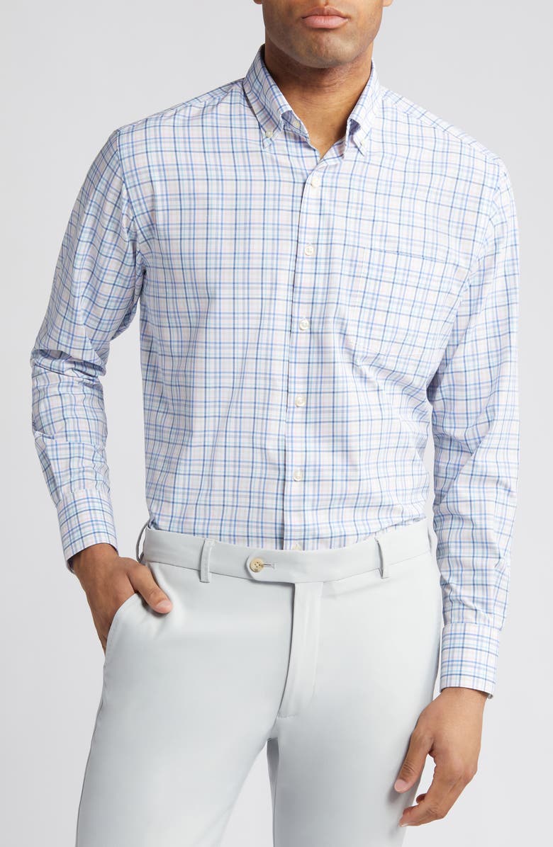 Peter Millar Summer Comfort Performance Poplin Button-Down Shirt, Main, color, 