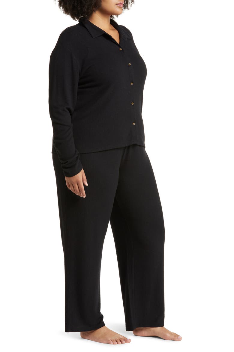 3-Piece Cozy Cardi Pajamas, Alternate, color, BLACK