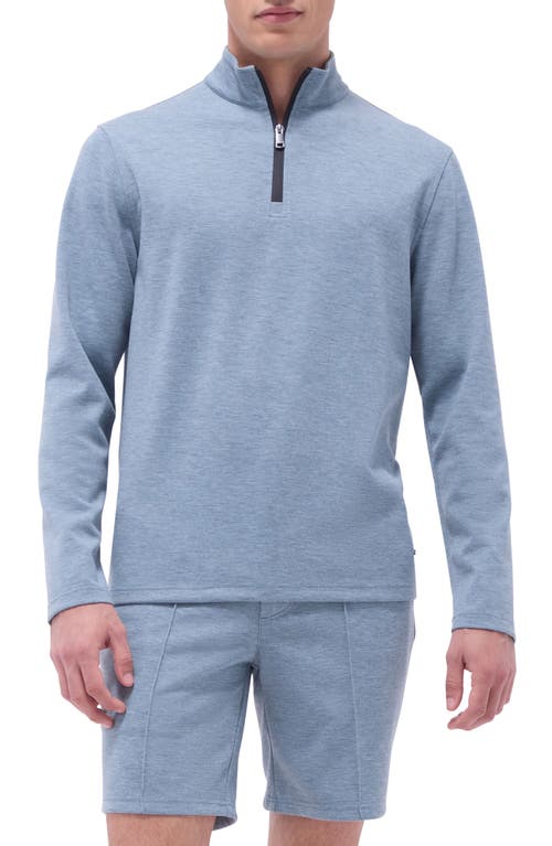 Bugatchi Quarter Zip Performance Pullover In Shark