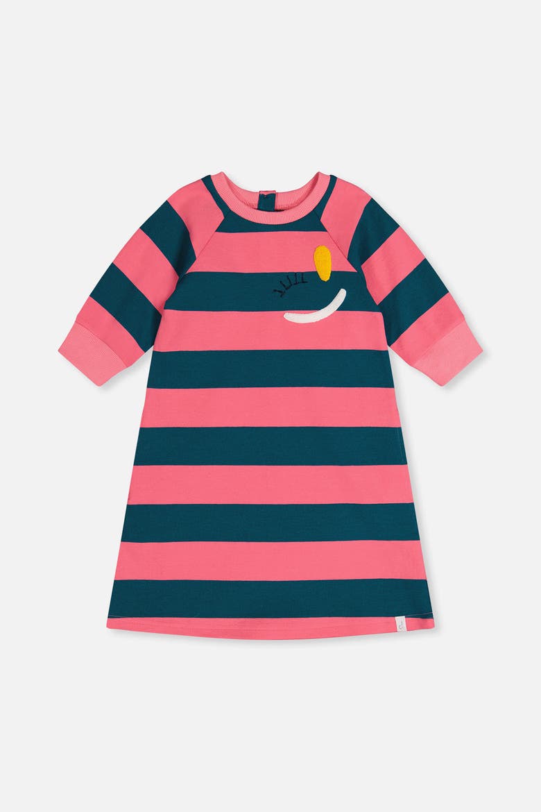 Relaxed Knit Engineer Stripe Dress, Main, color, Pink and Green Stripes
