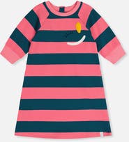 Deux par Deux Relaxed Knit Engineer Stripe Dress