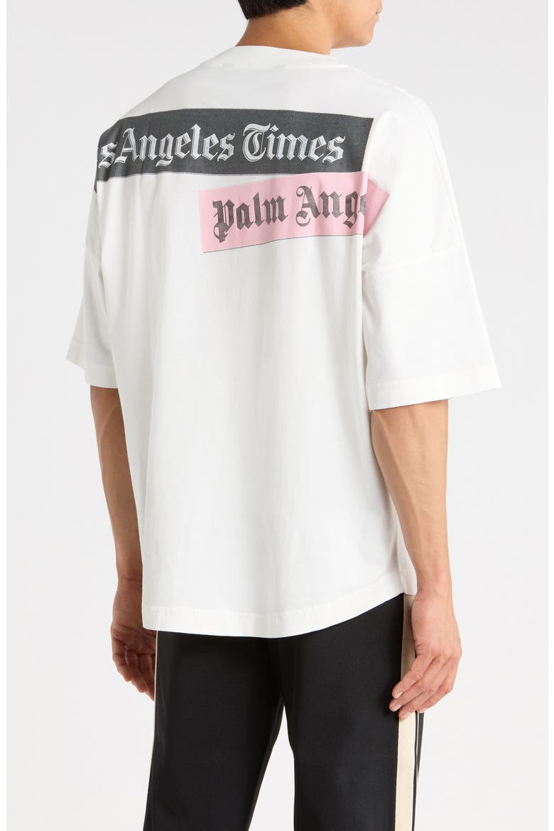 LA Times News Oversize Graphic T-Shirt, Alternate, color, OFF WHITE/BLACK