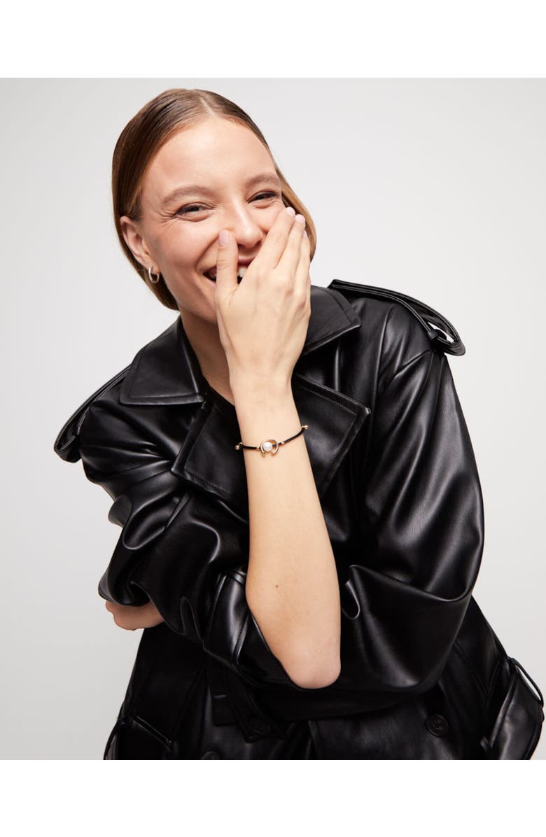 UNODE50 Black Cord Pearl Bracelet, Alternate, color, Gold