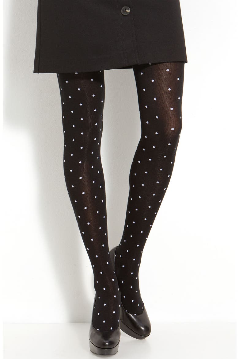 'scattered dot' tights, Main, color, BLACK