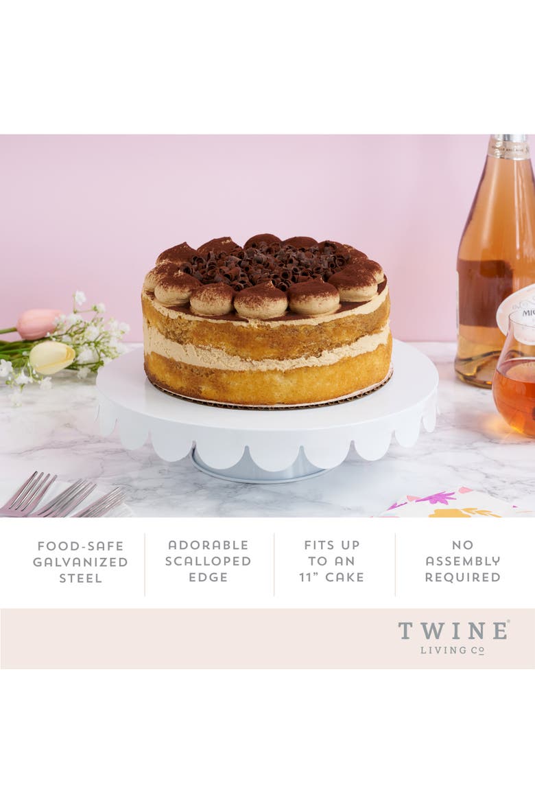 Metal Cake Stand in White, Alternate, color, White