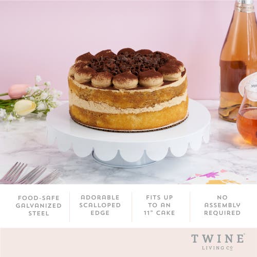 Twine Metal Cake Stand In White