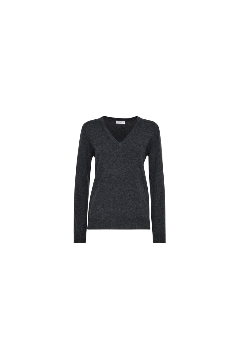 Cashmere sweater with monili, Alternate, color, Dark Grey