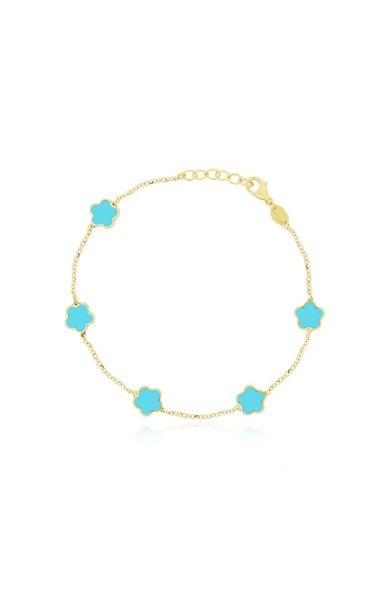 The Lovery Fine Jewelry Turquoise Flower Bracelet, Main, color, Turquoise