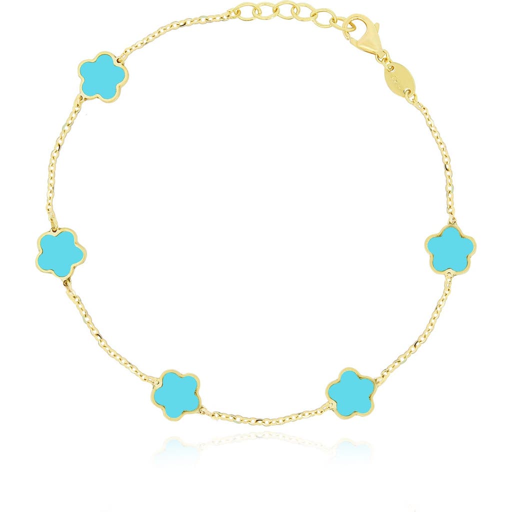 The Lovery Fine Jewelry Turquoise Flower Bracelet In Blue