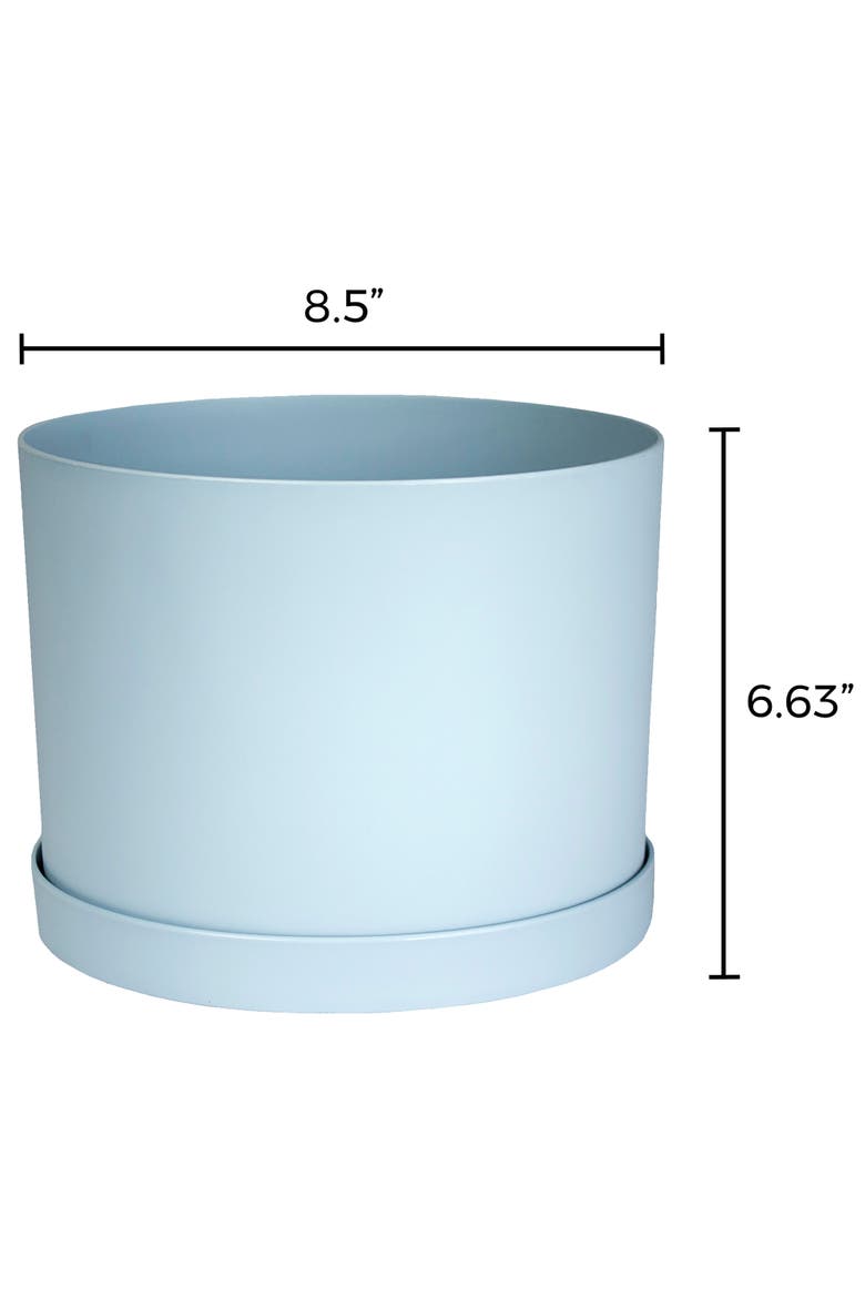 Mathers Planter with Saucer Tray  8 Inch Misty Blue, Alternate, color, Blue