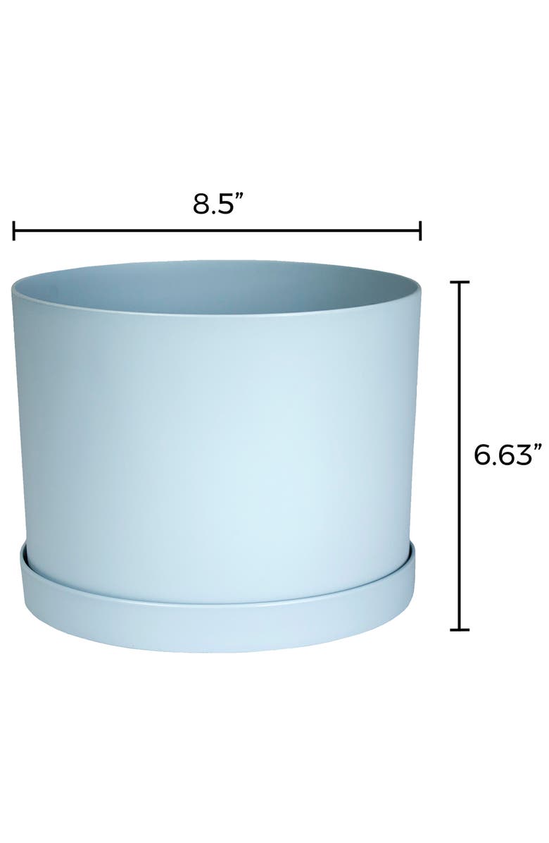 Bloem Mathers Planter with Saucer Tray  8 Inch Misty Blue, Alternate, color, Blue