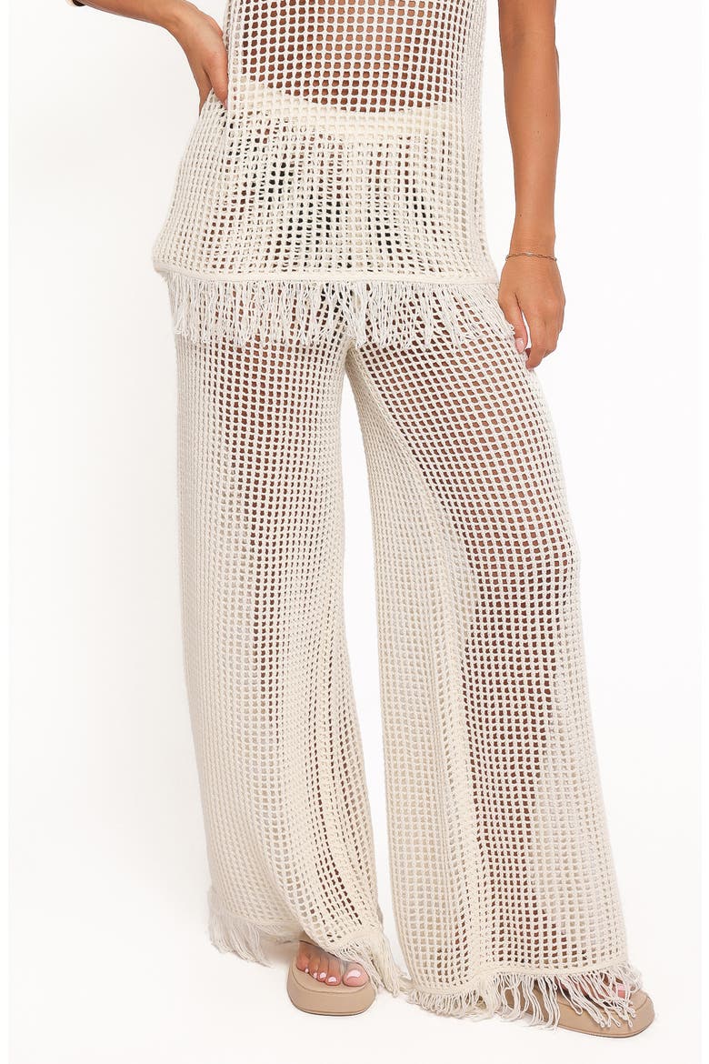 Lorna Open Stitch Wide Leg Pants, Main, color, OFF WHITE