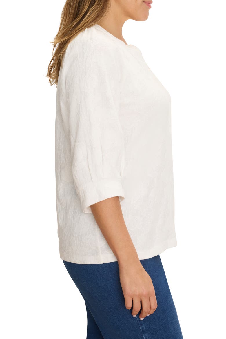 Lace Split Neck Top, Alternate, color, PAPER WHITE