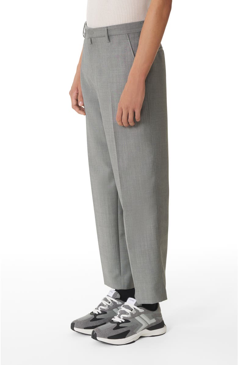 Lanvin Straight-Leg Mohair Wool Pants, Alternate, color, Gray