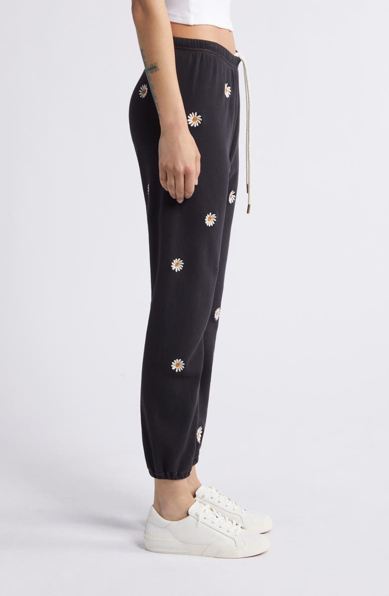 THE GREAT. The Stadium Daisy Embroidery Cotton Joggers, Alternate, color, 