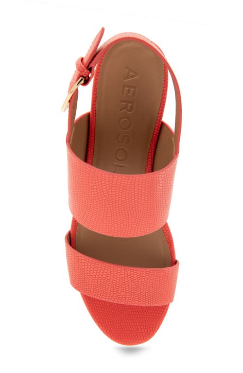 Shop Aerosoles Camilia Platform Sandal In Coral Lizard Embossed