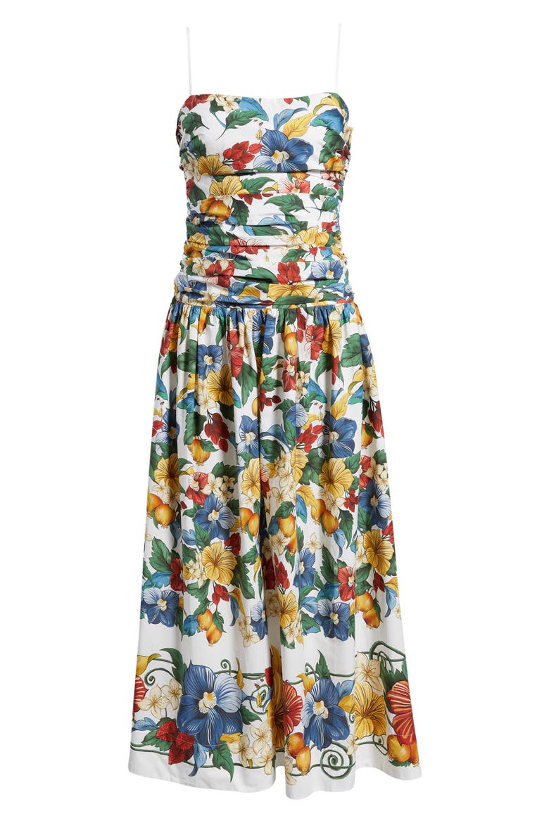 Tropi Ruched Maxi Sundress, Alternate, color, TROPI OFF-WHITE