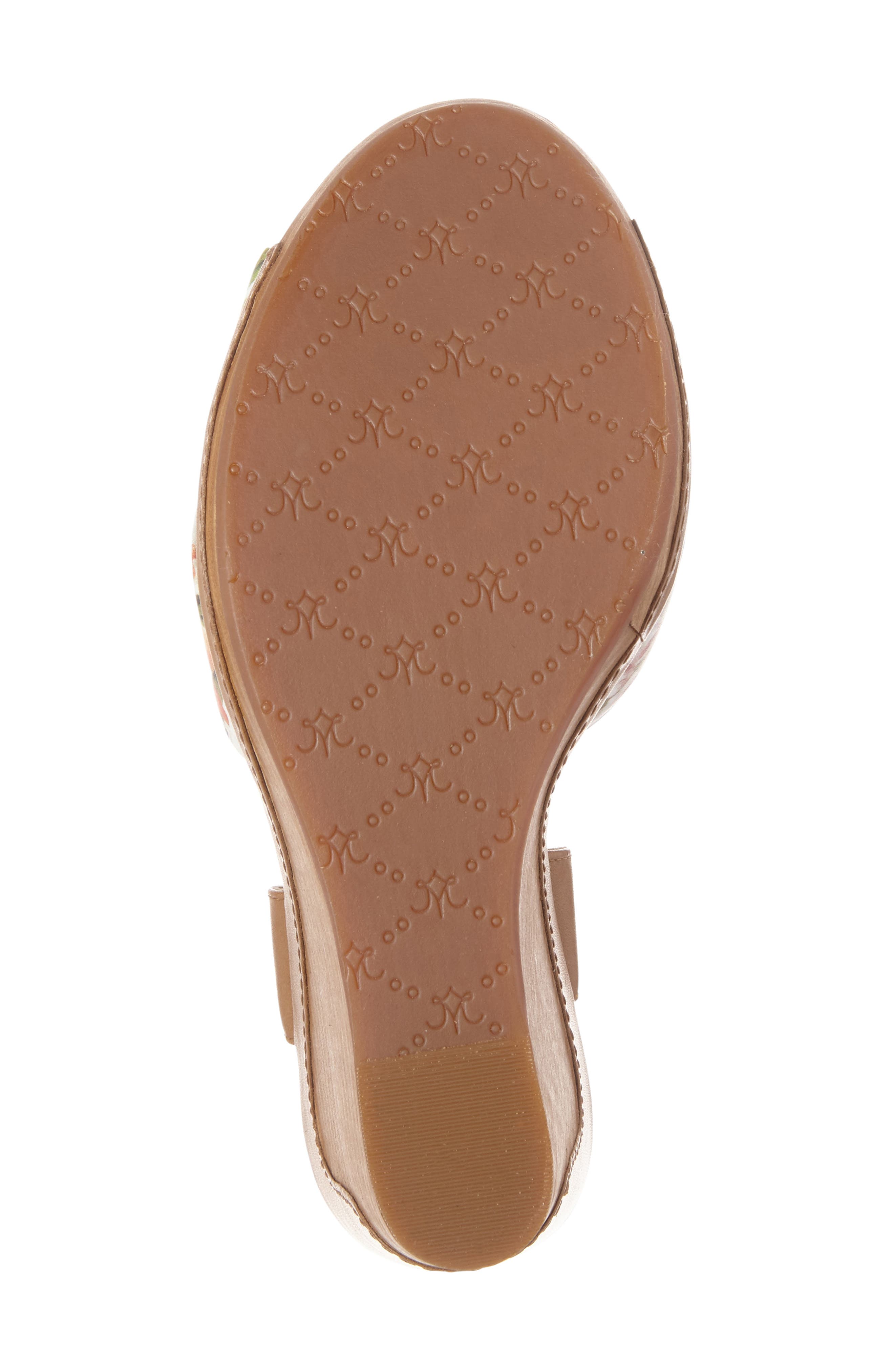 Maren Cross Band Wedge Sandal, Alternate, color, FLORAL PRINT LEATHER