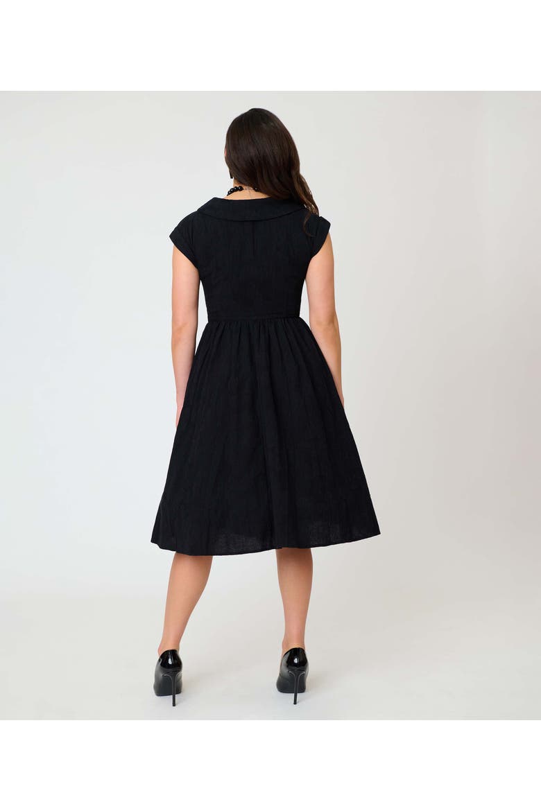 Cafe Swing Dress, Alternate, color, Black Pumpkin Embriodered