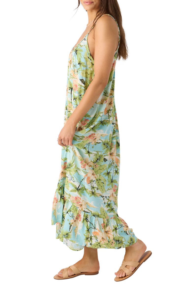 Gabriela Beach Print Maxi Sundress, Alternate, color, NILE BLUE