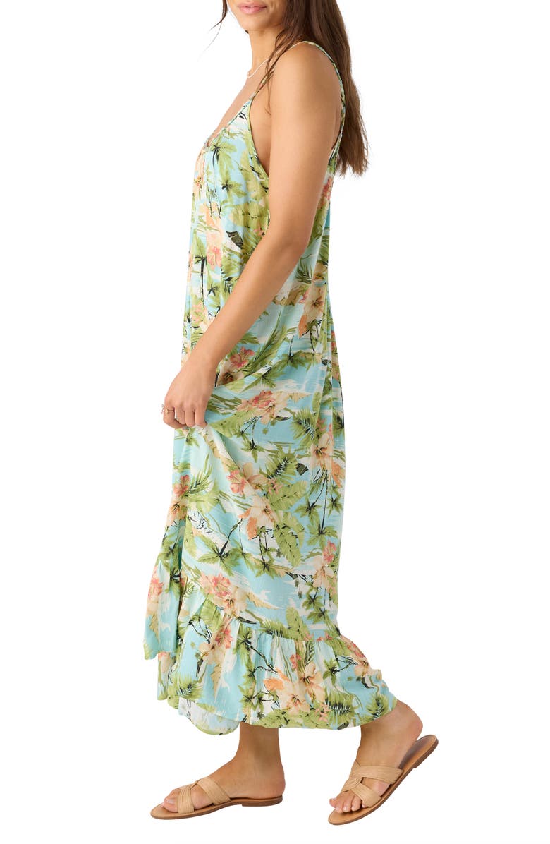 O'Neill Gabriela Beach Print Maxi Sundress, Alternate, color, Nile Blue