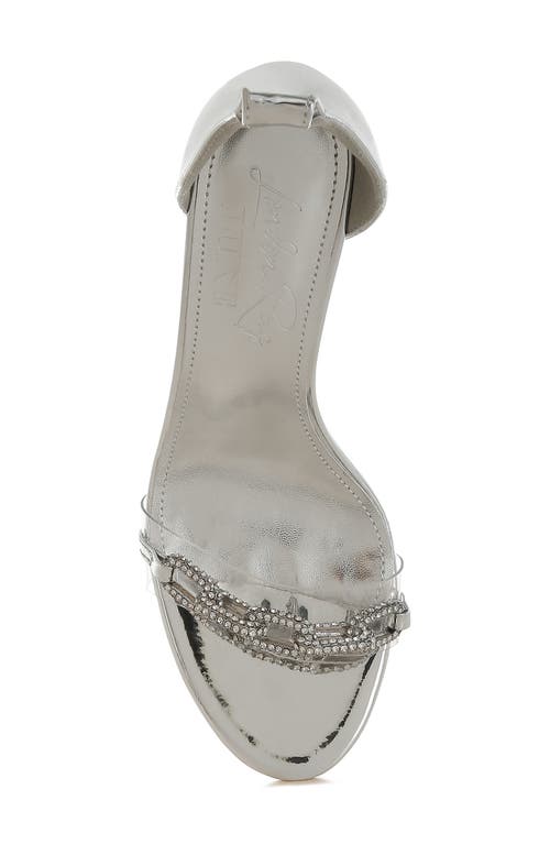 London Rag Traben Rhinestone Link Metallic Sandal In Silver