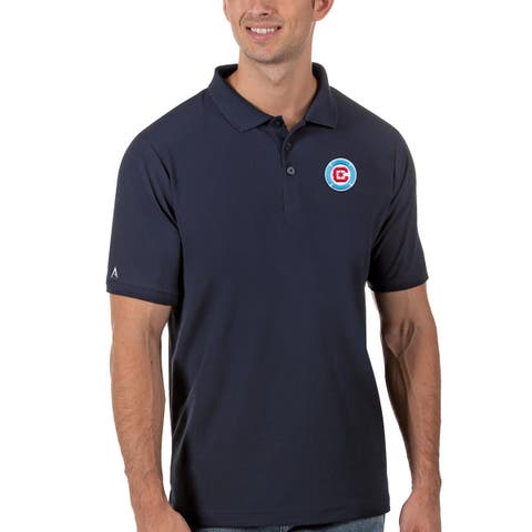 Men's Antigua Navy Chicago Fire Logo Legacy Pique Polo