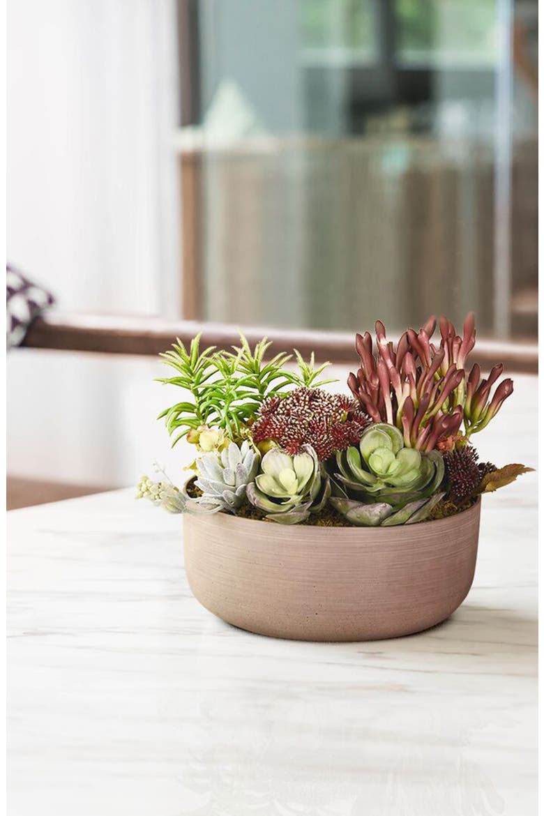 Desert Dunes Succulent Arrangement Planter Decoration, Alternate, color, GREEN MULTI