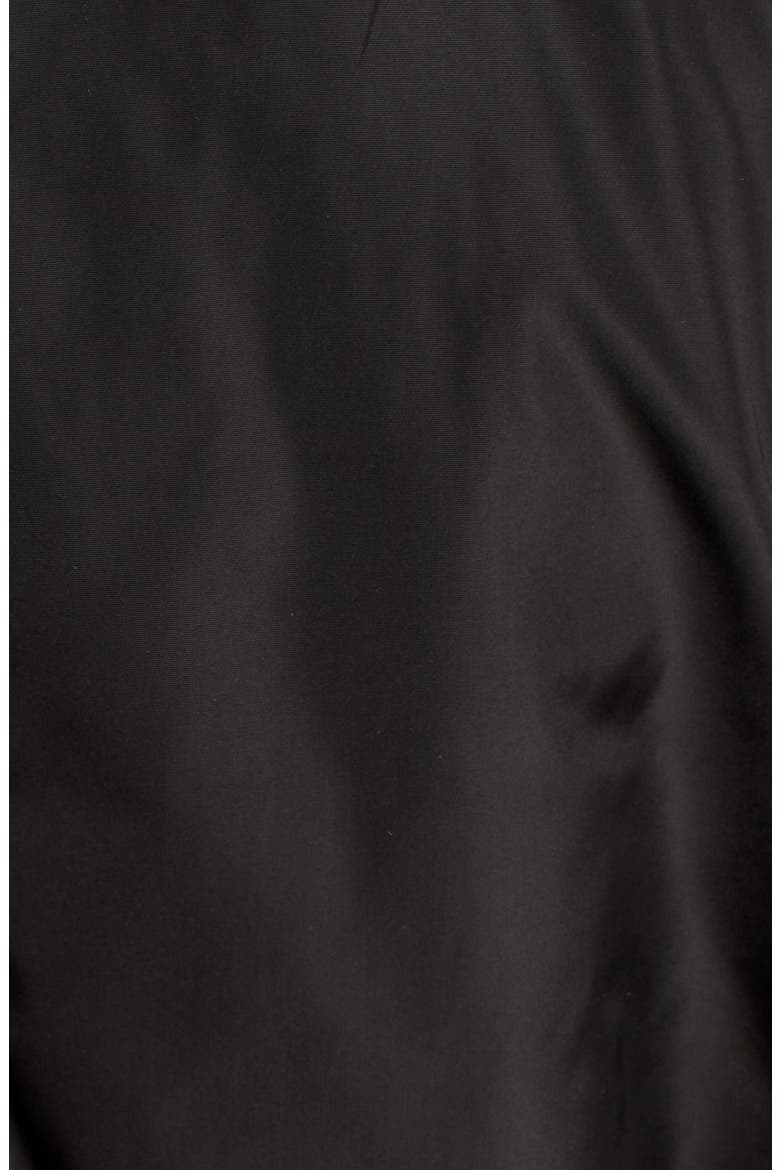 Velvet Trim Rain Parka, Alternate, color, BLACK