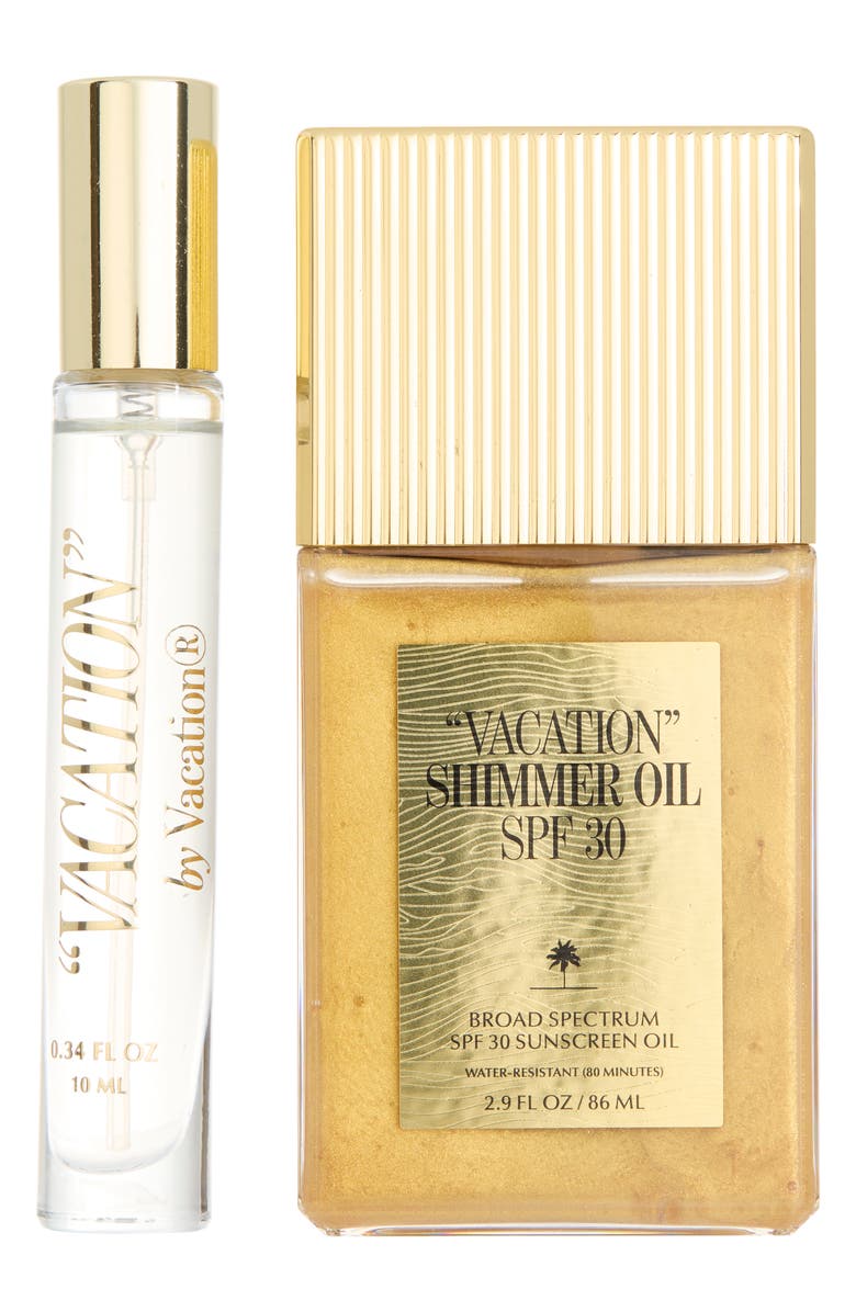 Vacation Shimmer Oil SPF 30 Sunscreen Duo, Main, color, 