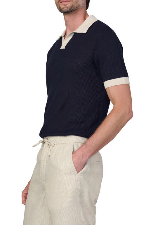 Joe's Club Cotton & Linen Polo In Black