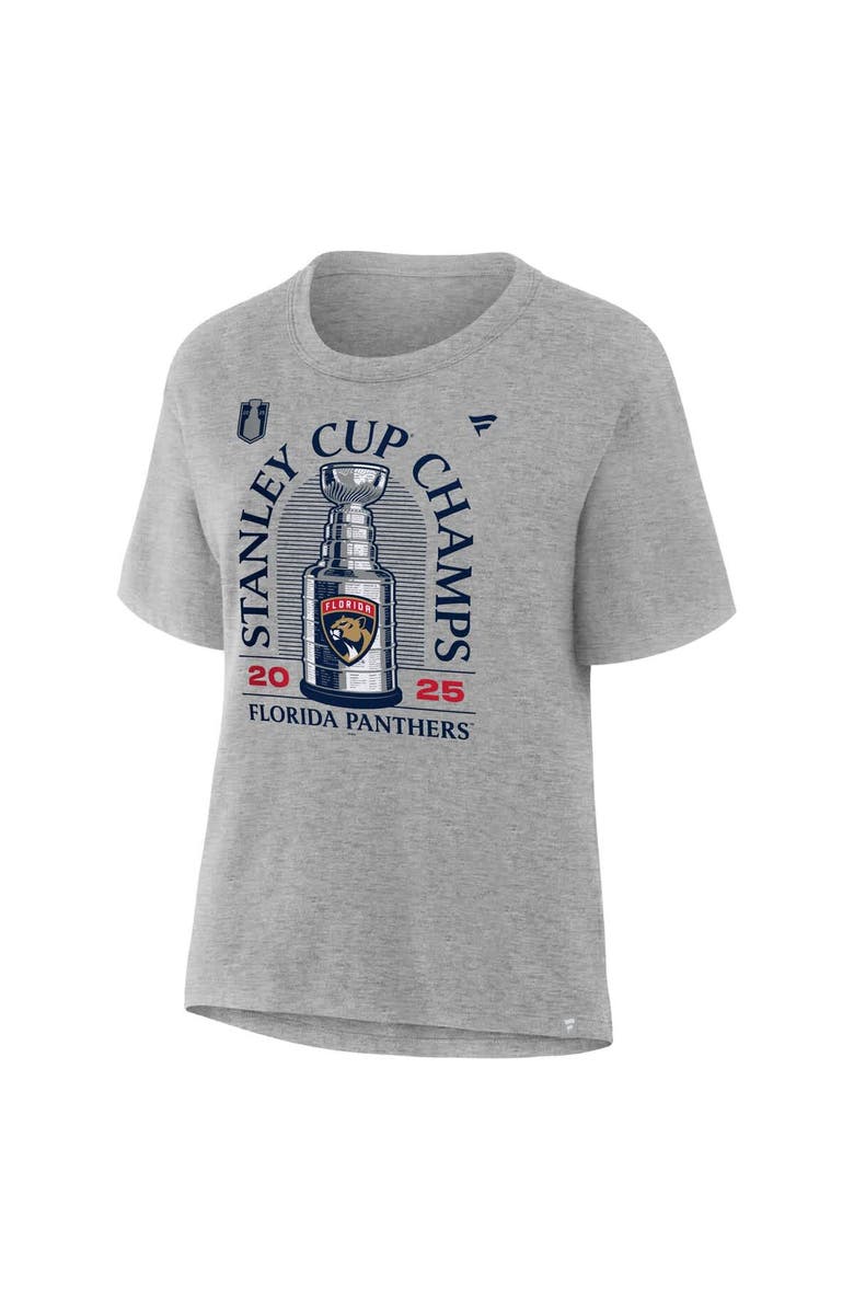 FANATICS Women's Fanatics Heather Gray Florida Panthers 2025 Stanley Cup Champions Locker Room T-Shirt, Alternate, color, 