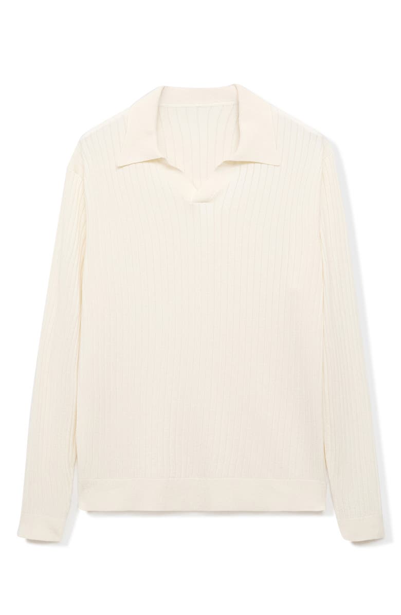 MANGO Rib Polo Sweater, Alternate, color, Off White