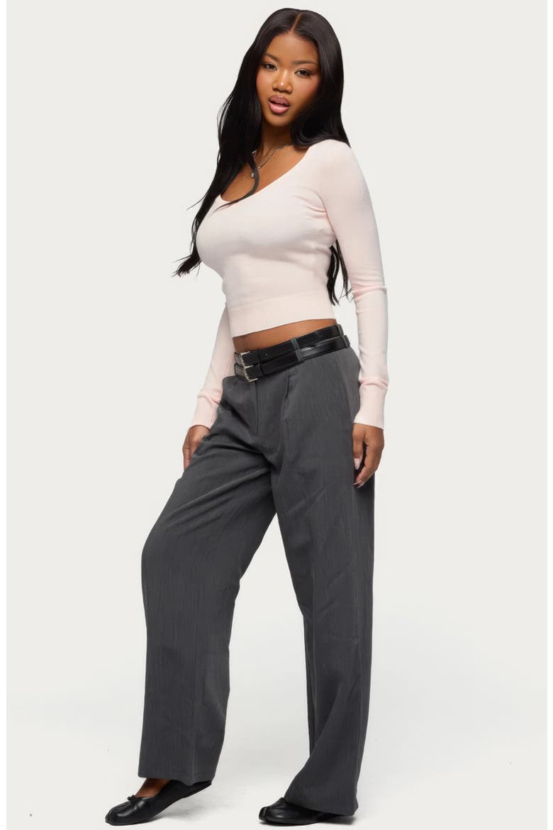 Mercedes Knit V-Neck Crop Top, Alternate, color, LIGHT-PINK