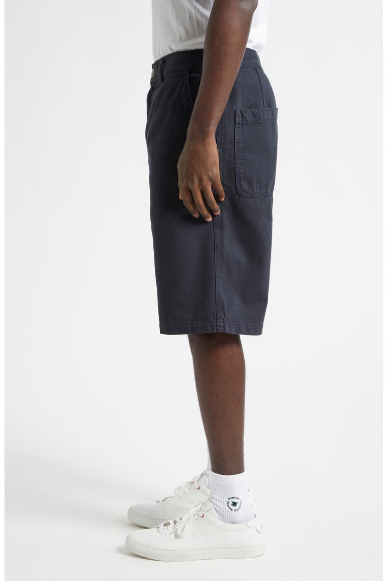 Coarse Cotton Twill Shorts, Alternate, color, BLACK