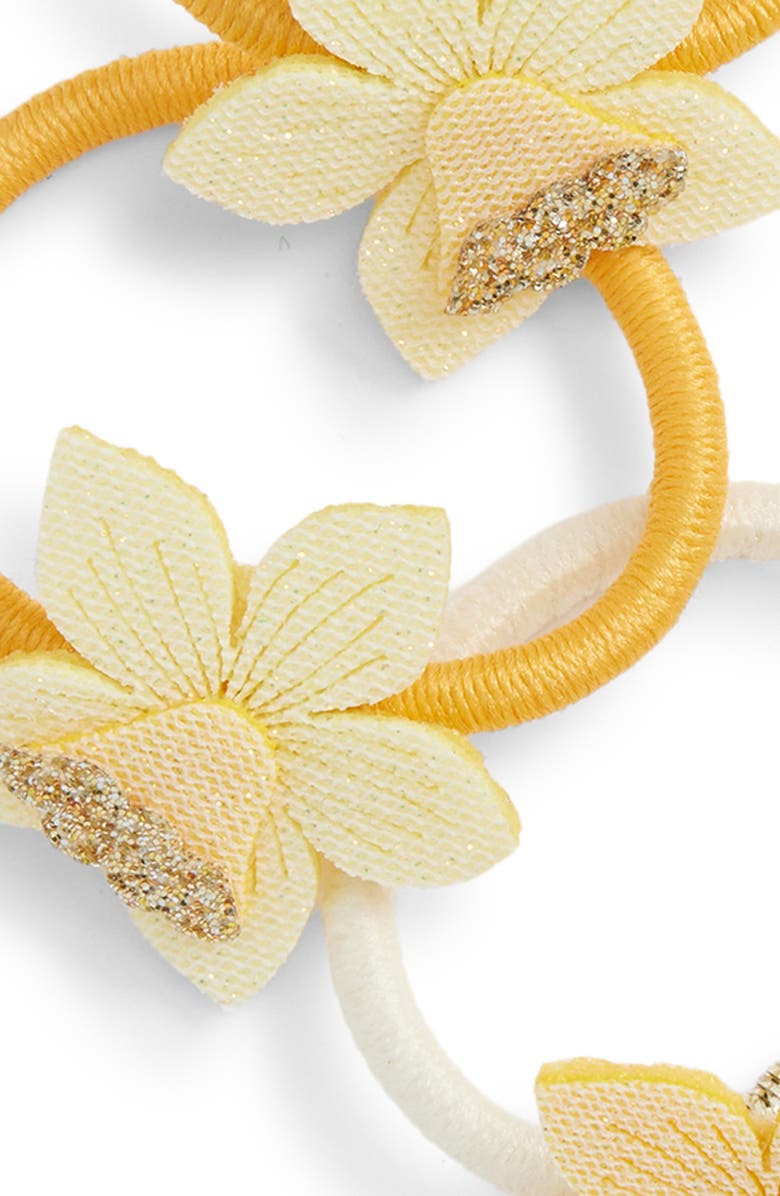 Mimi & Lula Kids' Daffodil Assorted 6-Pack Mini Ponytail Holders, Alternate, color, Light/ Pastel Yellow