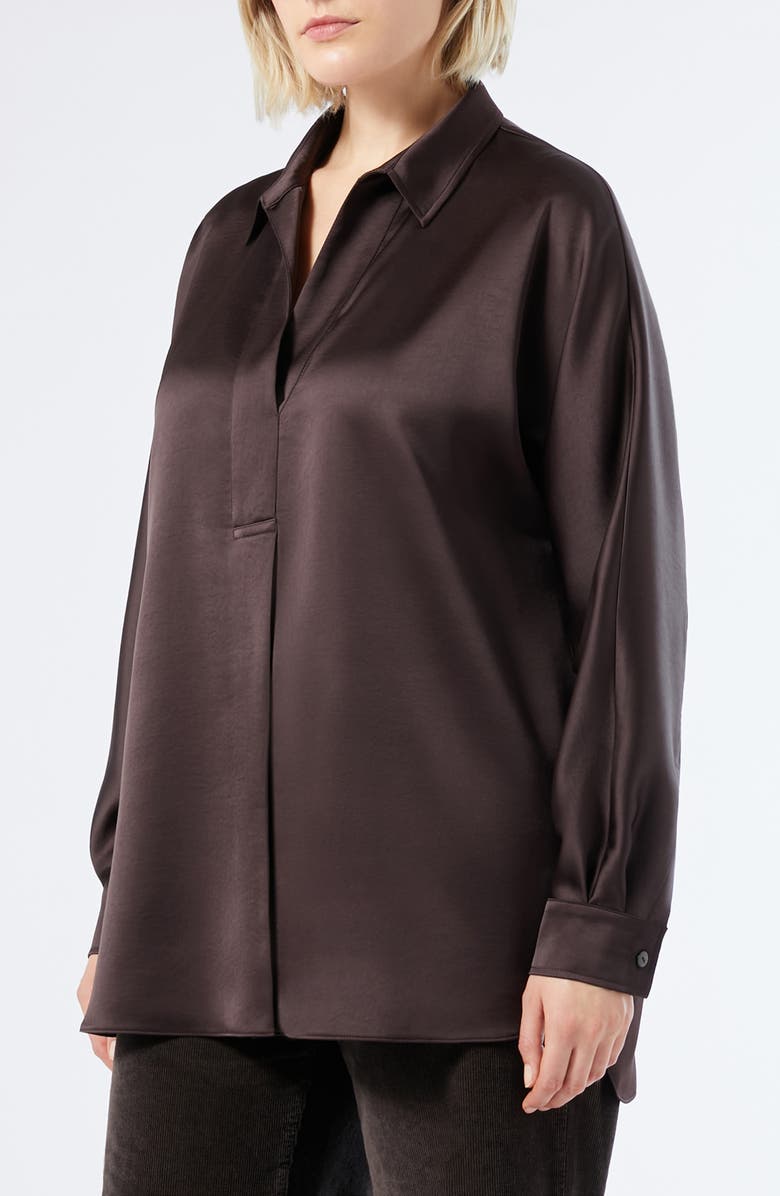 Marina Rinaldi Euro Satin Shirt, Main, color, 