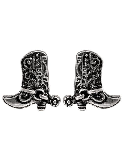 Jessica Simpson Western Turquoise Earring Set In Silver