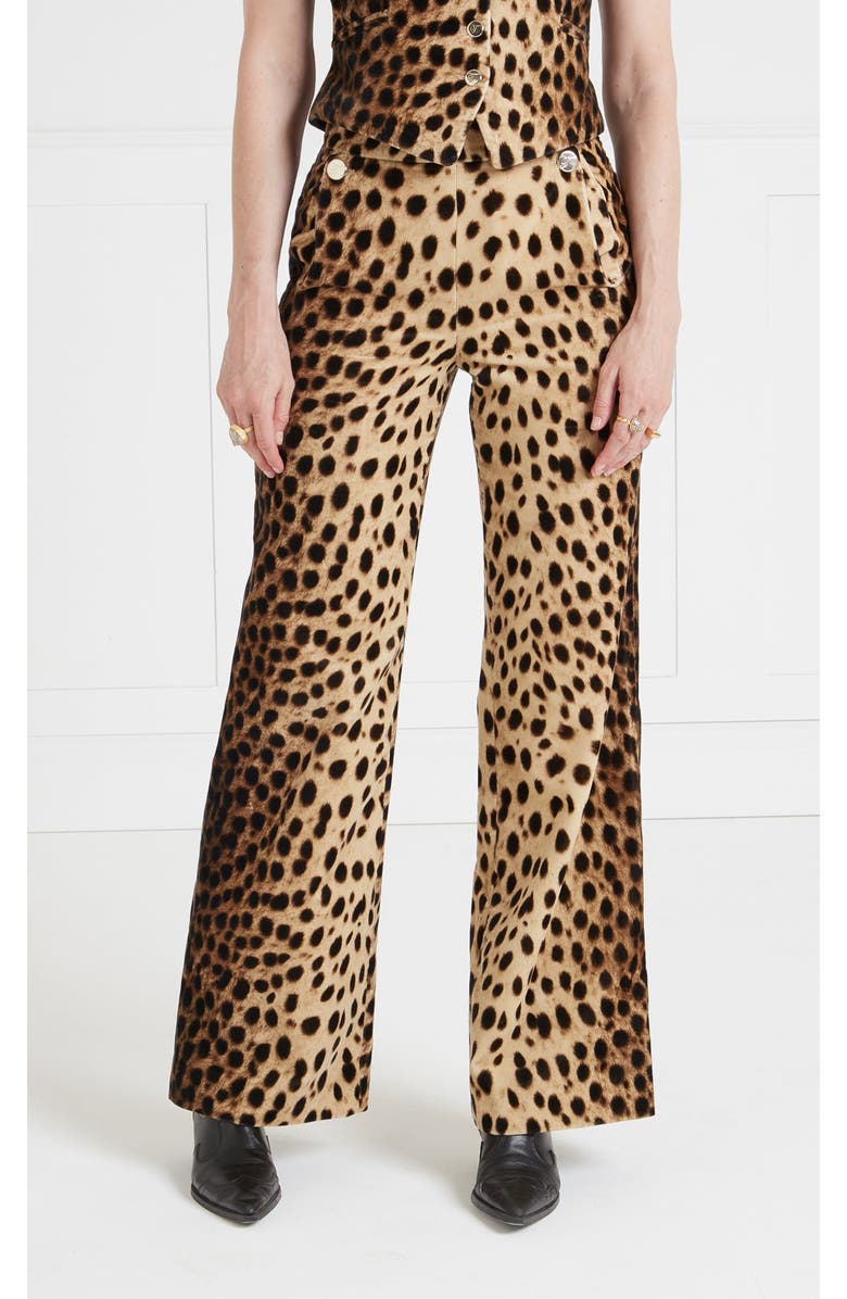 Temperley London Nemera Velvet Trousers, Main, color, Brown