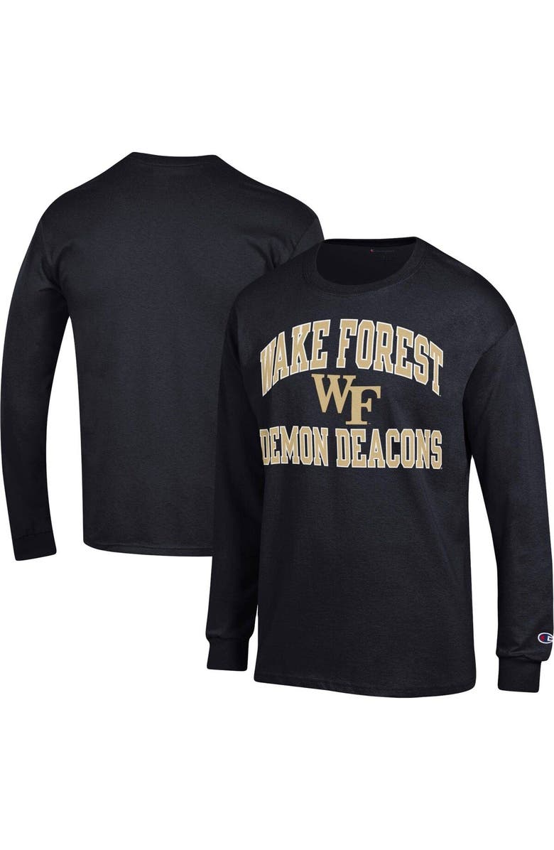 Champion Men's Champion Black Wake Forest Demon Deacons High Motor Long Sleeve T-Shirt, Main, color, Black