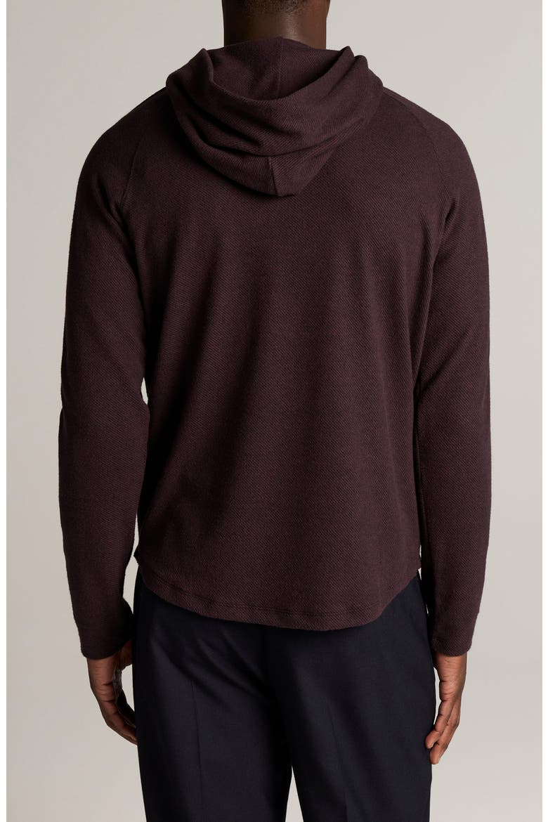 Broken Twill Hoodie, Alternate, color, COASTAL/MAHOGANY